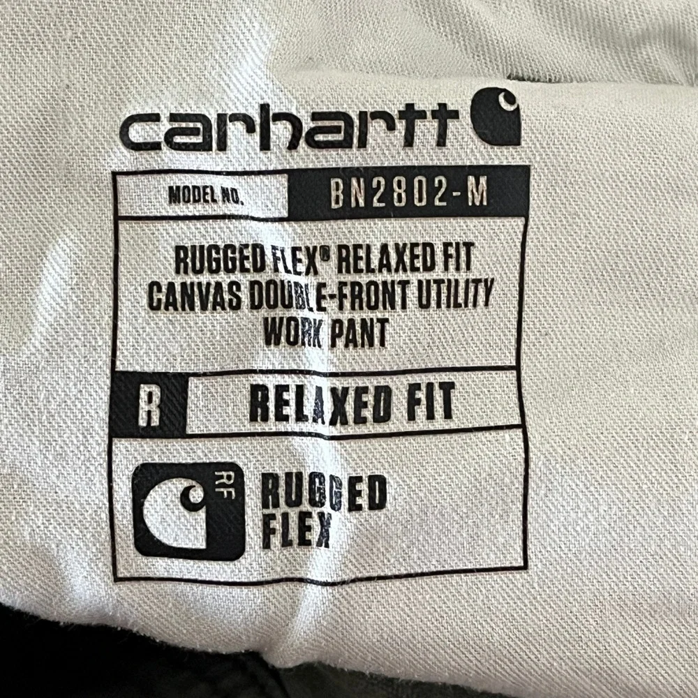 Carhartt Double Front Work Pant Mens 44x32 Green Rugged Flex Relaxed Fit 102802